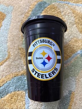 Pittsburgh Steelers Black Travel Cup with Logo